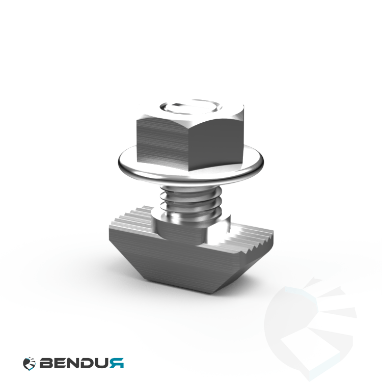 Hammer head screw BSB - slot 8 | 1.5 + flange nut