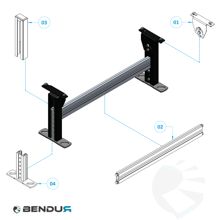 ConveyorBricks support stand 620 - single | H=410 - 487.5