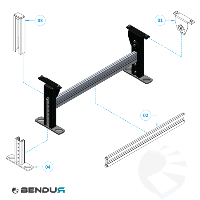 ConveyorBricks support stand 820 - single | H=410 - 487.5