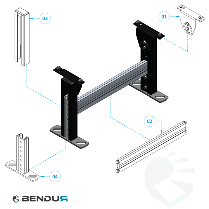 ConveyorBricks support stand 420 - single | H=435 - 537.5