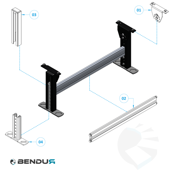 ConveyorBricks support stand 620 - single | H=435 - 537.5