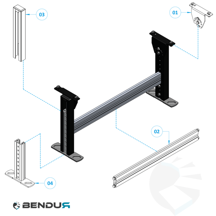 ConveyorBricks support stand 820 - single | H=485 - 637.5
