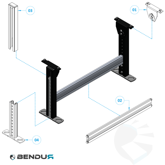 ConveyorBricks support stand 820 - single | H=535 - 737.5