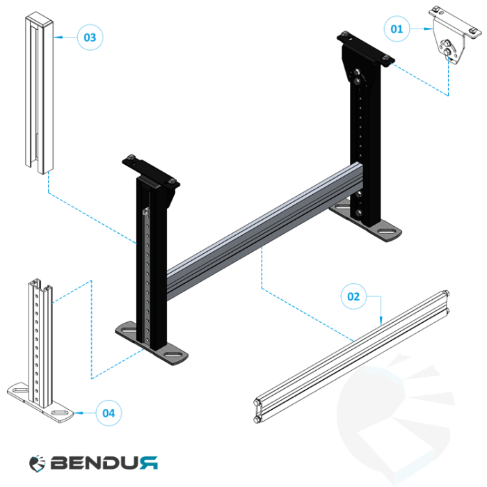 ConveyorBricks support stand 620 - single | H=585 - 837.5 ConveyorBricks support stand 620 - single | H=585 - 837.5