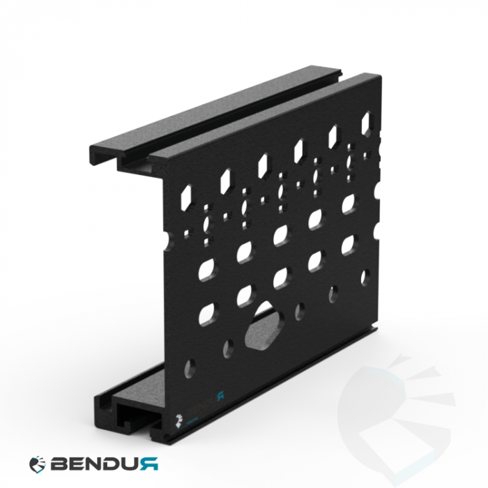 Aluminium roller conveyor side profile | 40x126 - Hole pattern 30 - Black