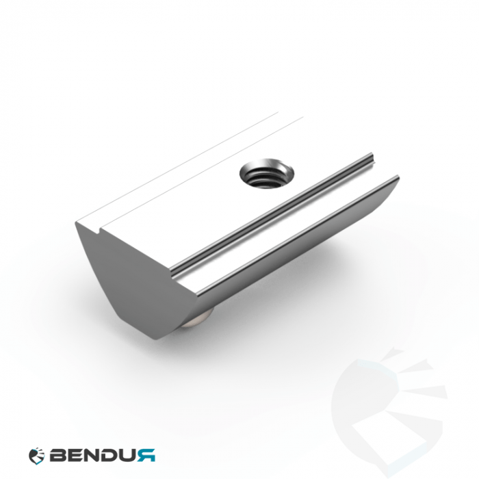 Roll-in T-slot nut 13.4 x 7.6 sa ISB with spring loaded ball - slot 8 | 0.8 Roll-in T-slot nut 13.4 x 7.6 sa ISB with spring loaded ball - slot 8 | 0.8