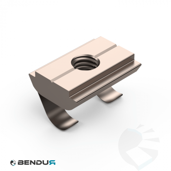 Roll-in T-slot nut sa BSB with spring leaf - slot 10 | 14.0x5.2 - 1.5 - ss