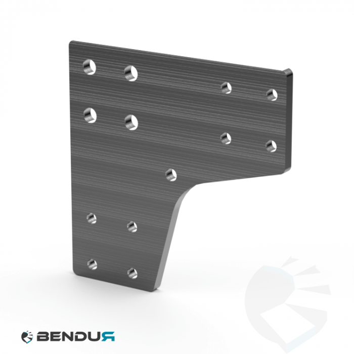 Steel connection plate l-row - blue zinc plated | 80x80 - 8x M8 Steel connection plate l-row - blue zinc plated | 80x80 - 8x M8