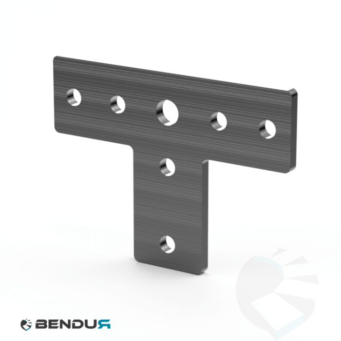 Steel connection plate t-row - blue zinc plated | 40x40 - 6x M8 Steel connection plate t-row - blue zinc plated | 40x40 - 6x M8