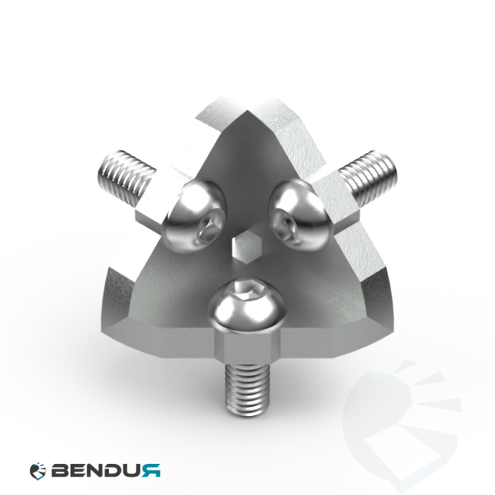 3-way corner connector ISB + assembly set - slot 6 | 30x30