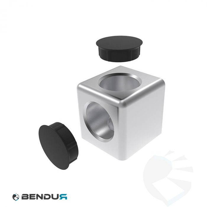 Aluminium cube connector 2D BSB - slot 10 | 40x40