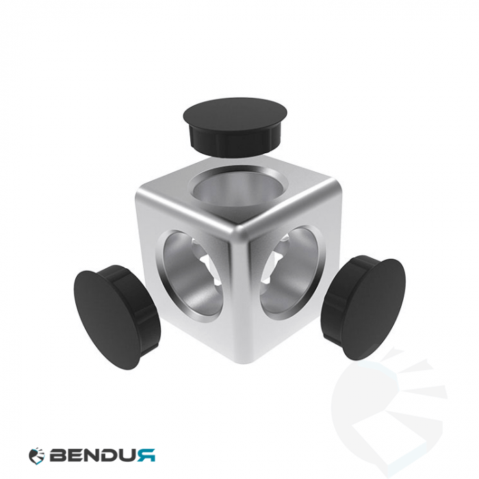 Aluminium cube connector 3D BSB - slot 10 | 40x40