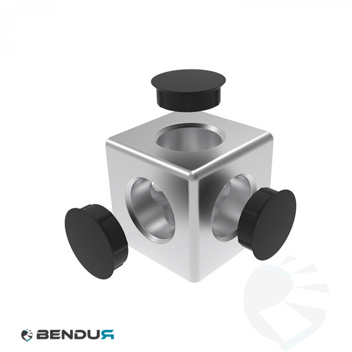 Aluminium cube connector 3D BSB - slot 10 | 45x45