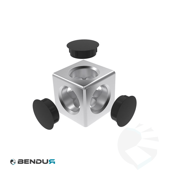 Aluminium cube connector 3D BSB + assembly set - slot 8 | 30x30 Aluminium cube connector 3D BSB + assembly set - slot 8 | 30x30