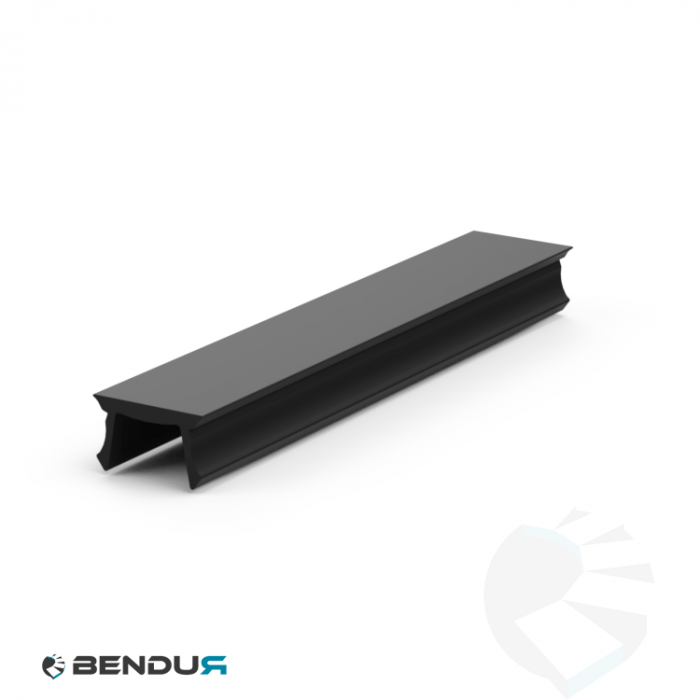 Plastic cover profile ISB pp - slot 8 | black - l=2m