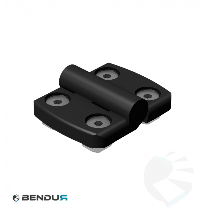 Plastic combi hinge none-detachable 30 + assembly set - slot 8 | 30x30