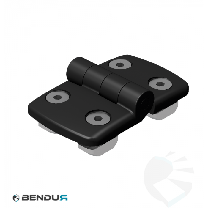 Plastic combi hinge none-detachable 40 + assembly set - slot 10 | 40x40 Plastic combi hinge none-detachable 40 + assembly set - slot 10 | 40x40