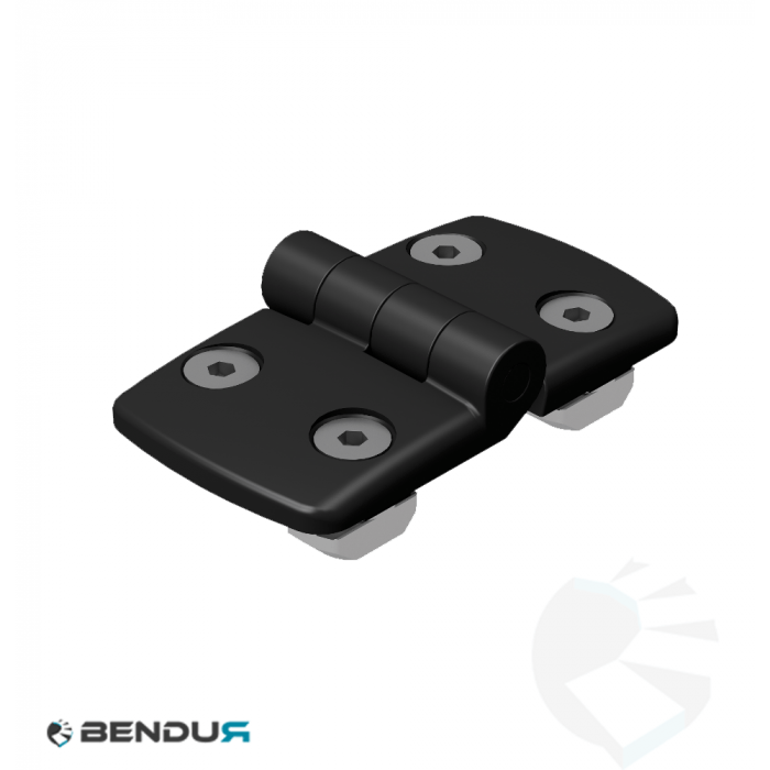 Plastic combi hinge none-detachable 45 + assembly set - slot 10 | 45x45 Plastic combi hinge none-detachable 45 + assembly set - slot 10 | 45x45