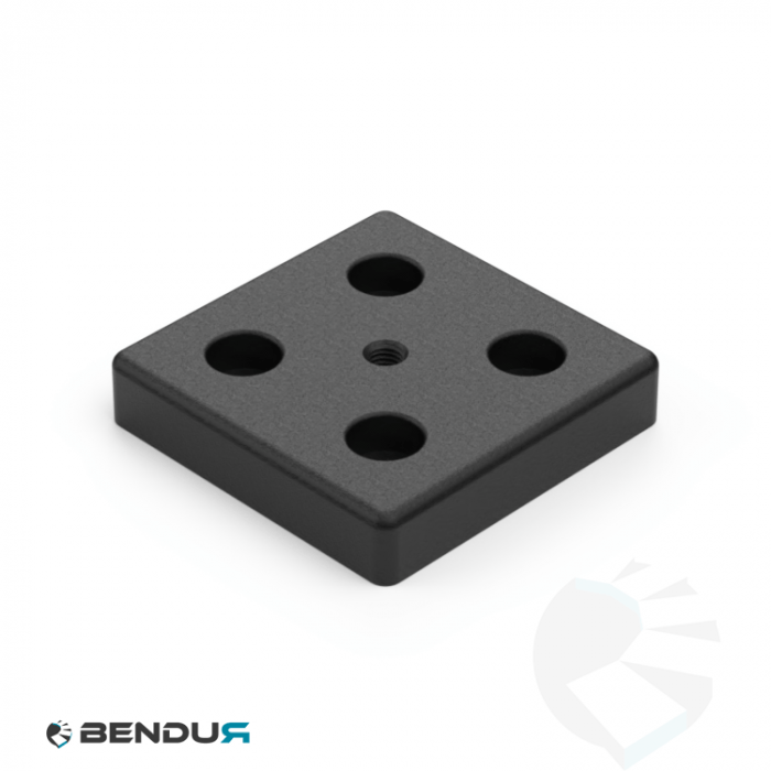 Zinc die-cast transport and foot plate - black powder coated - 80x80 Zinc die-cast transport and foot plate - black powder coated - 80x80