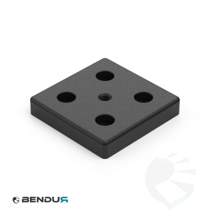 Zinc die-cast transport and foot plate - black powder coated - 90x90 Zinc die-cast transport and foot plate - black powder coated - 90x90