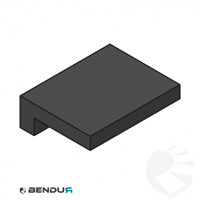 Extruded plastic L-profile | 23x7 black UHMW-PE | l=60m Extruded plastic L-profile | 23x7 black UHMW-PE | l=60m