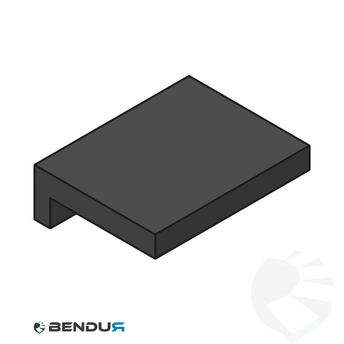 Extruded plastic L-profile | 23x9 black UHMW-PE | l=60m Extruded plastic L-profile | 23x9 black UHMW-PE | l=60m