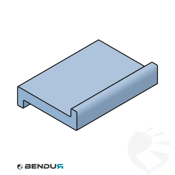 Extruded plastic Z-profile | 20x8 blue BluLub with nose | l=60m