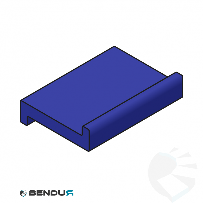 Extruded plastic Z-profile | 20x8 blue UHMW-PE with nose | l=60m Extruded plastic Z-profile | 20x8 blue UHMW-PE with nose | l=60m