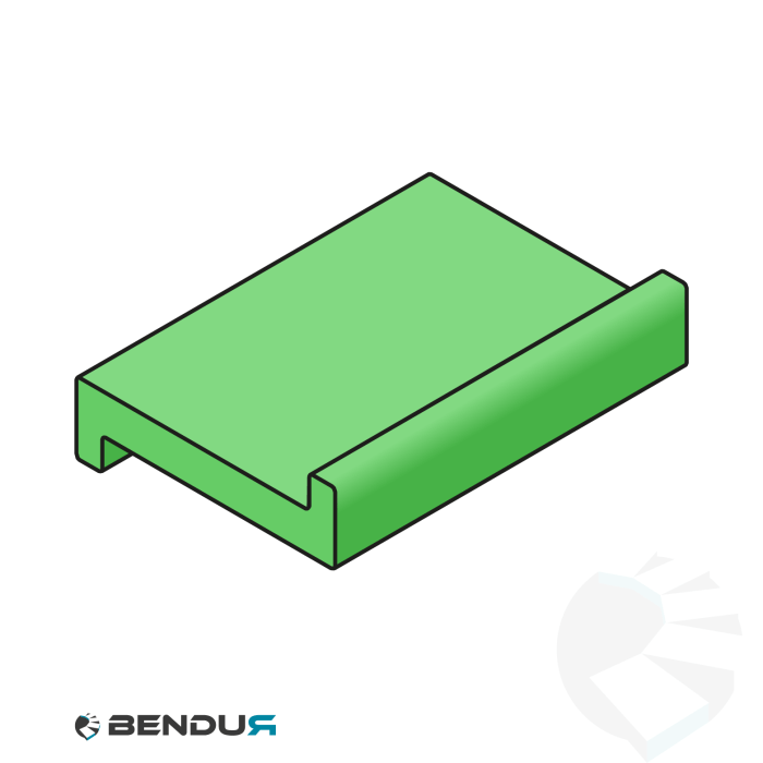 Extruded plastic Z-profile | 20x8 green UHMW-PE with nose | l=60m