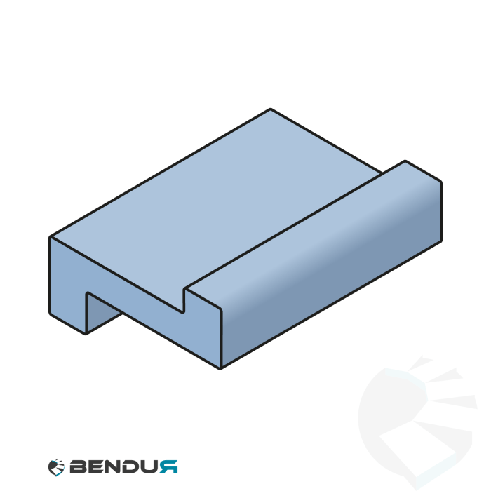 Extruded plastic Z-profile | 25x12 blue BluLub with nose | l=60m Extruded plastic Z-profile | 25x12 blue BluLub with nose | l=60m
