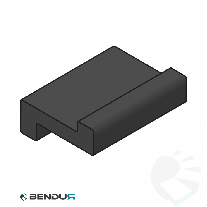 Extruded plastic Z-profile | 25x12 black UHMW-PE with nose | l=60m Extruded plastic Z-profile | 25x12 black UHMW-PE with nose | l=60m
