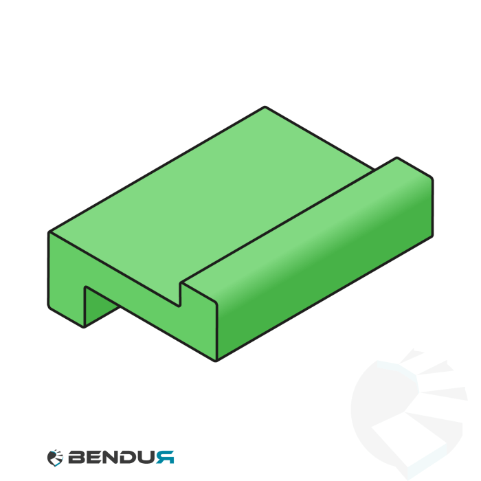 Extruded plastic Z-profile | 25x12 green UHMW-PE with nose | l=60m Extruded plastic Z-profile | 25x12 green UHMW-PE with nose | l=60m