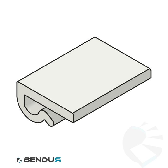 Extruded plastic J-profile | 21x10 Ti-white | l=60m Extruded plastic J-profile | 21x10 Ti-white | l=60m