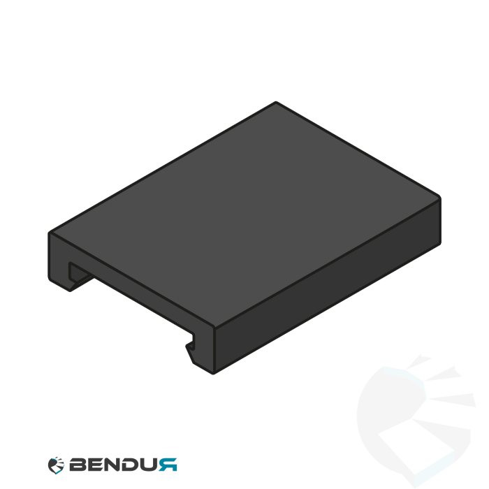 Extruded plastic clip-on U-profile | 40x10 black UHMW-PE Extruded plastic clip-on U-profile | 40x10 black UHMW-PE