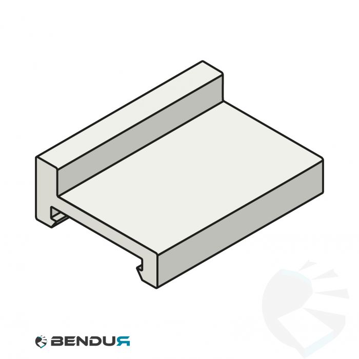 Extruded plastic clip-on U-profile | 40x17 Ti-white with nose | l=3m