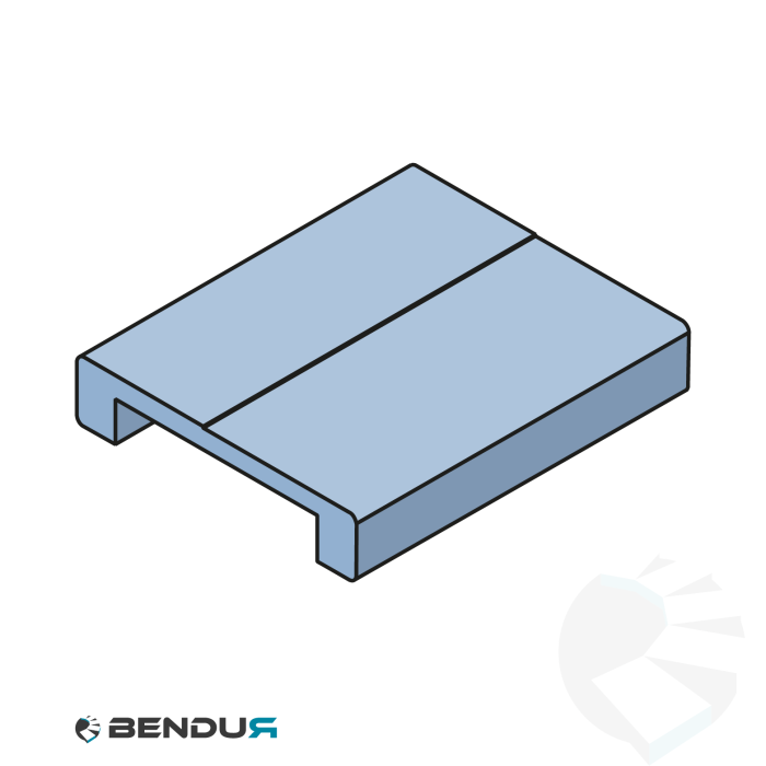 Extruded plastic U-profile | STAGGERED 42x9 blue BluLub | l=30m