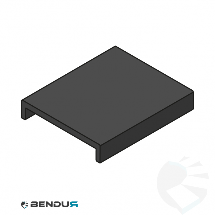 Extruded plastic U-profile | 45x9 black UHMW-PE | l=3m