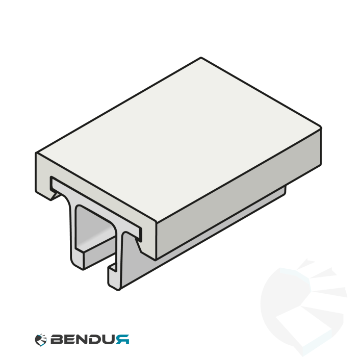 Aluminium profile with clip-on U-profile | 40x23 Ti-white
