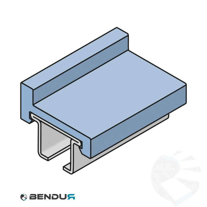 Stainless steel profile with clip-on U-profile | 40x30