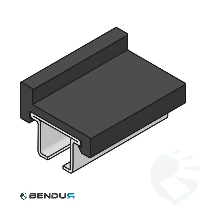 Stainless steel profile with clip-on U-profile | 40x30