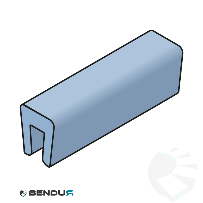 Extruded plastic bar cap profile | 8x9