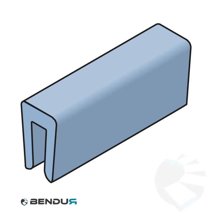 Extruded plastic bar cap profile | 8x12