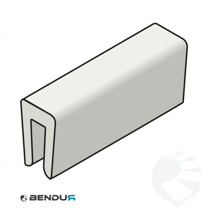 Extruded plastic bar cap profile | 8x12