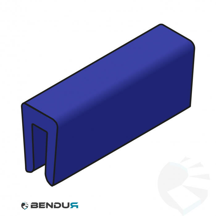 Extruded plastic bar cap profile | 8x12