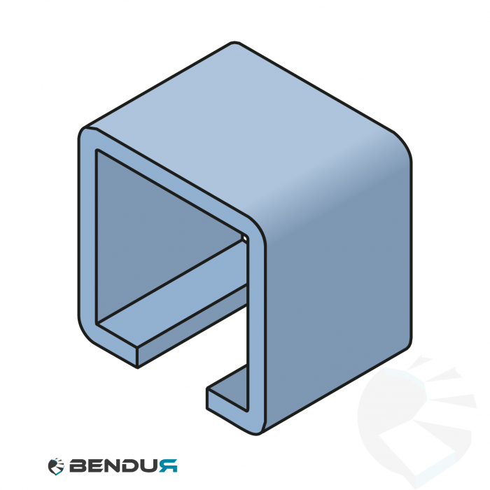 Extruded plastic bar cover profile | 32x32 blue BluLub