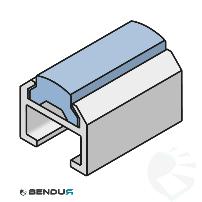 Extruded plastic C-profile FOR side guide rail | R12 Extruded plastic C-profile FOR side guide rail | R12