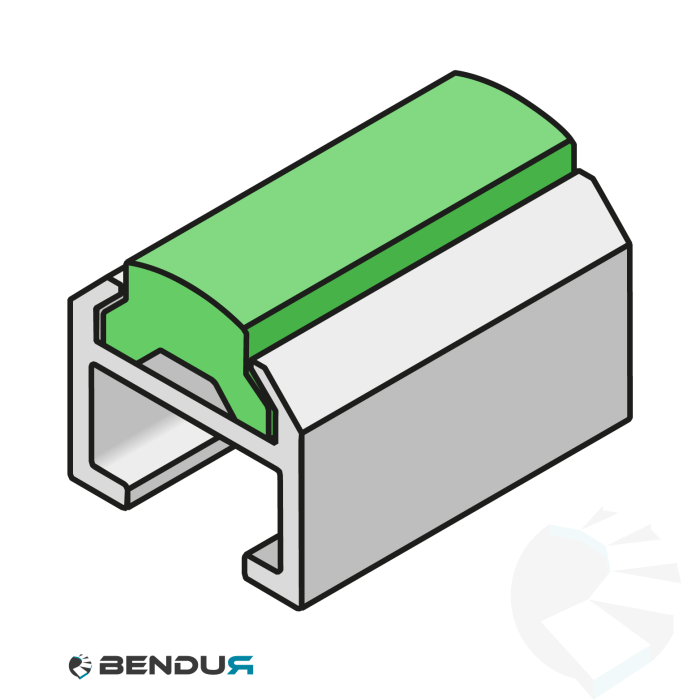Extruded plastic C-profile FOR side guide rail | R12 Extruded plastic C-profile FOR side guide rail | R12
