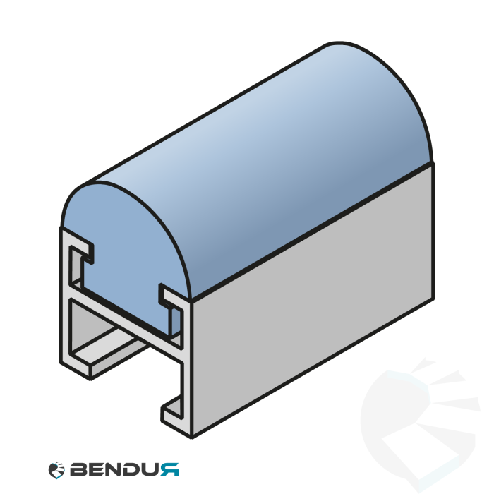 Extruded plastic C-profile FOR side guide rail | R8 blue BluLub | l=30m