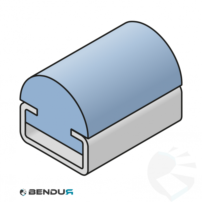 Extruded plastic C-profile FOR side guide rail | R10 blue BluLub | l=30m