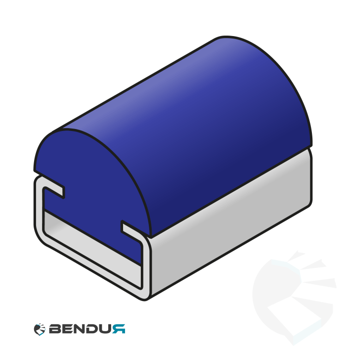 Extruded plastic C-profile FOR side guide rail | R10 blue UHMW-PE | l=30m